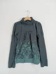 Vorschaubild 7 von Langarmshirt Rollkragen Blumen Gr. 138 Petrol Mädchen Baumwolle