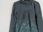 Vorschaubild 8 von Langarmshirt Rollkragen Blumen Gr. 138 Petrol Mädchen Baumwolle