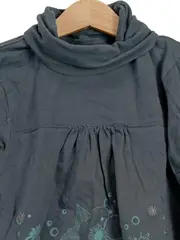 Vorschaubild 4 von Langarmshirt Rollkragen Blumen Gr. 138 Petrol Mädchen Baumwolle