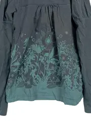 Vorschaubild 2 von Langarmshirt Rollkragen Blumen Gr. 138 Petrol Mädchen Baumwolle