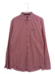 Vorschaubild 1 von Herren Freizeithemd Kariert Langarm Baumwolle Rot Gr. 40 L