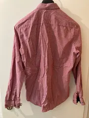 Vorschaubild 2 von Herren Freizeithemd Kariert Langarm Baumwolle Rot Gr. 40 L