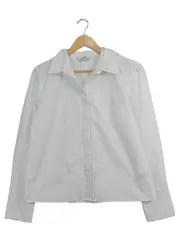 Vorschaubild 1 von Damen Hemdbluse Gr. 38 Weiß Basic Langarm Büro