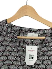 Vorschaubild 5 von Damen Bluse Gr. 40/L Viskose Fächermuster Schwarz Grau Rosa