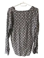 Vorschaubild 3 von Damen Bluse Gr. 40/L Viskose Fächermuster Schwarz Grau Rosa