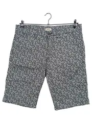 Vorschaubild 1 von Herren Shorts Bermuda Blau Blätter Muster Gr. 32 Baumwolle