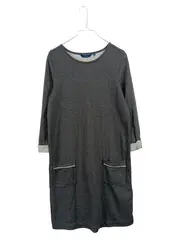 Vorschaubild 1 von Damen Sweatkleid Gr. 38/M Grau Baumwolle Taschen