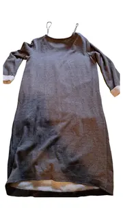 Vorschaubild 4 von Damen Sweatkleid Gr. 38/M Grau Baumwolle Taschen