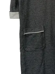 Vorschaubild 2 von Damen Sweatkleid Gr. 38/M Grau Baumwolle Taschen