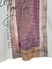 Vorschaubild 4 von Damen Top Shirt Gr. 38 M Weiß Schriftzug Print Ärmellos Sommer Casual