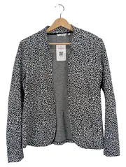 Vorschaubild 1 von Damen Blazer Leopard Animal Print Schwarz Weiß Gr. L 42