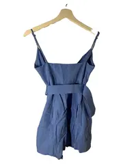 Vorschaubild 4 von Wickelrock Damen Blau Minirock Baumwolle Gr. S 36