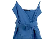 Vorschaubild 2 von Wickelrock Damen Blau Minirock Baumwolle Gr. S 36