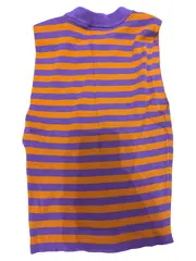 Vorschaubild 4 von Damen Pullunder Strickweste Gr. XS gestreift Lila Orange