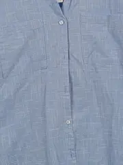 Vorschaubild 4 von Damen Hemdbluse Gr. 36/S Blau Kariert Baumwolle Langarm