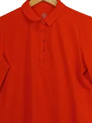 Vorschaubild 2 von Poloshirt Damen Gr. 38 M Orange Kurzarm Polo Shirt Logo Casual Basic