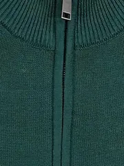 Vorschaubild 5 von Pullover Herren Troyer Strick Gr. 52/XL Grün Baumwolle Reißverschluss