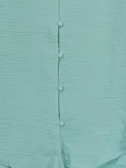 Vorschaubild 4 von Damen Bluse Türkis V-Ausschnitt Knoten Gr. L Kurzarm