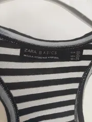 Vorschaubild 2 von Damen Tanktop Ringerrücken gestreift Gr. 36/S Schwarz