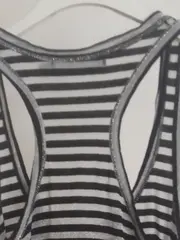 Vorschaubild 4 von Damen Tanktop Ringerrücken gestreift Gr. 36/S Schwarz
