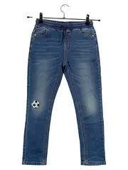 Vorschaubild 1 von Kinder Jeans Regular Fit Gr. 134 Blau Fußball Applikation
