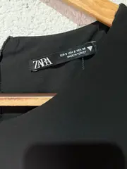 Vorschaubild 5 von Damen Kleid Langarm Schwarz Raffung Elegant Gr. S/36
