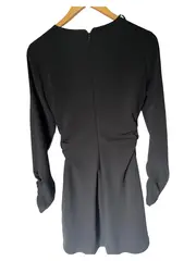 Vorschaubild 2 von Damen Kleid Langarm Schwarz Raffung Elegant Gr. S/36