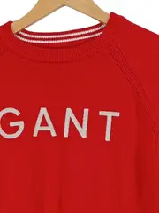 Vorschaubild 2 von Damen Pullover Rot Gr. XS Baumwolle Logo Strickpullover