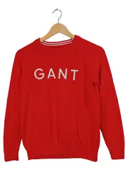 Vorschaubild 1 von Damen Pullover Rot Gr. XS Baumwolle Logo Strickpullover