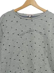 Vorschaubild 3 von Damen Pullover Langarm Maritim Schriftzug Grau Gr. S