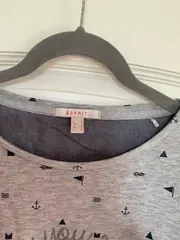 Vorschaubild 5 von Damen Pullover Langarm Maritim Schriftzug Grau Gr. S