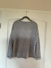 Vorschaubild 2 von Damen Pullover Langarm Maritim Schriftzug Grau Gr. S