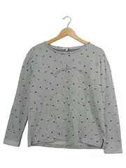 Vorschaubild 1 von Damen Pullover Langarm Maritim Schriftzug Grau Gr. S