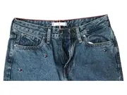 Vorschaubild 2 von Damen Jeans Regular Fit Gr. 34 W26 Blau Logo-Print