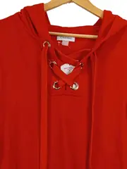 Vorschaubild 3 von Damen Hoodie Kleid Rot Schnürung Kapuze Gr. S