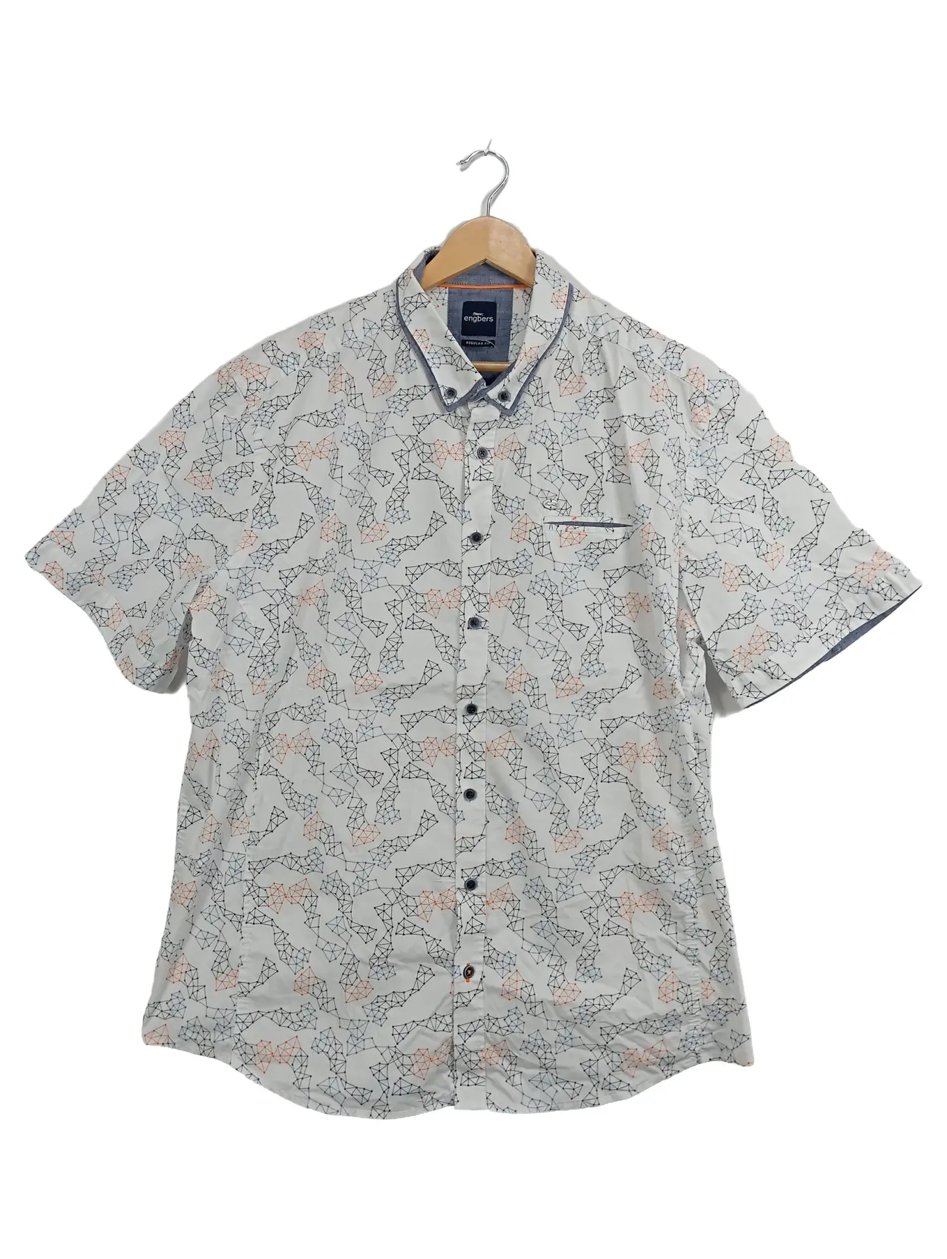 ENGBERS Herren Freizeithemd Regular Fit Gr. 46/S Grafisches Muster