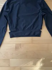 Vorschaubild 3 von Damen Langarmshirt Crop Top Gr. 36;S Grau Sport Fitness Training Cut-Out