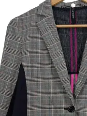 Vorschaubild 2 von Blazer Damen Kariert Grau Business Jacke Gr. 40 L