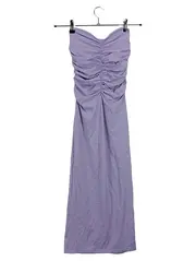 Vorschaubild 1 von Damen Maxikleid Trägerlos Gerafft Lila Gr. 38/M Elegant