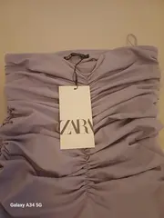 Vorschaubild 4 von Damen Maxikleid Trägerlos Gerafft Lila Gr. 38/M Elegant