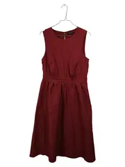 Vorschaubild 1 von Damen Businesskleid Gr. 40 Rot Elegant Ärmellos Baumwolle
