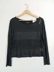 Vorschaubild 2 von Damen Langarmshirt Modal Sport Fitness Gr. S Schwarz