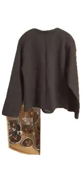Vorschaubild 2 von Damen Pullover Gr. S Grau Meliert Oversized Langarm Minimalistisch
