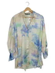 Vorschaubild 1 von Damen Hemdbluse Langarm XS/34 Aquarell Pastell Mehrfarbig