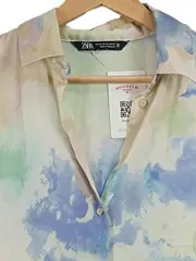 Vorschaubild 3 von Damen Hemdbluse Langarm XS/34 Aquarell Pastell Mehrfarbig