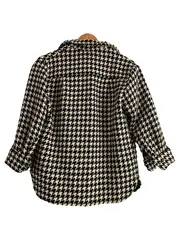 Vorschaubild 2 von Mädchen Jacke Gr. 140 Hahnentritt Wollanteil Hemdjacke Schwarz Weiß