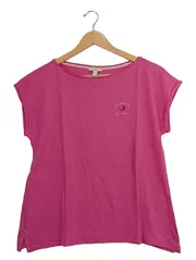 Vorschaubild 1 von Damen T-Shirt Gr. L Pink Baumwolle Stickerei Casual