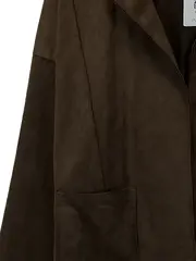 Vorschaubild 2 von Damen Jacke Wildlederoptik Braun Gr. 36 S Oversized Casual Leichte Jacke