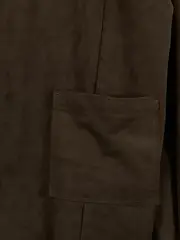 Vorschaubild 3 von Damen Jacke Wildlederoptik Braun Gr. 36 S Oversized Casual Leichte Jacke