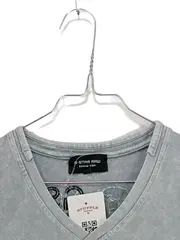 Vorschaubild 2 von Herren T-Shirt Gr. 3XL Grau V-Ausschnitt Vintage Look